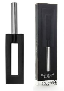 018 Шлёпалка Leather Gap Paddle черная ― Секс Культура