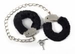 1020-01 Меховые оковы на ноги BONDAGE черные