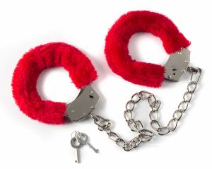 1020-02lola Меховые оковы на ноги BONDAGE красные 1020-02lola ― Секс Культура
