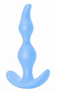 5002-02 Анальная пробка Bent Anal Plug Blue ― Секс Культура
