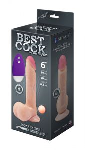 591413 Вибратор с выносным блоком BEST COCK 6" 19 см х 3,8 см ― Секс Культура