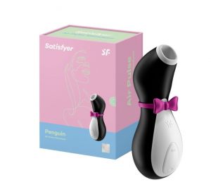 2018-8 Вакуум-волновой бесконтактный черный стимулятор клитора Satisfyer Pro Penguin NG ― Секс Культура