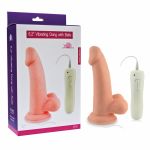 84012fleshHW Вибратор телесный 6" Vibrating Dong with Balls 84012fleshHW